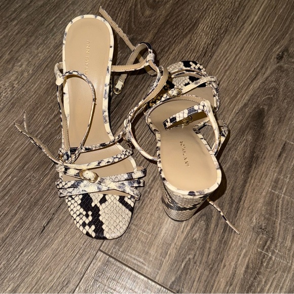 Ann Taylor Women's Snakeskin Strappy Heels - Picture 1 of 4